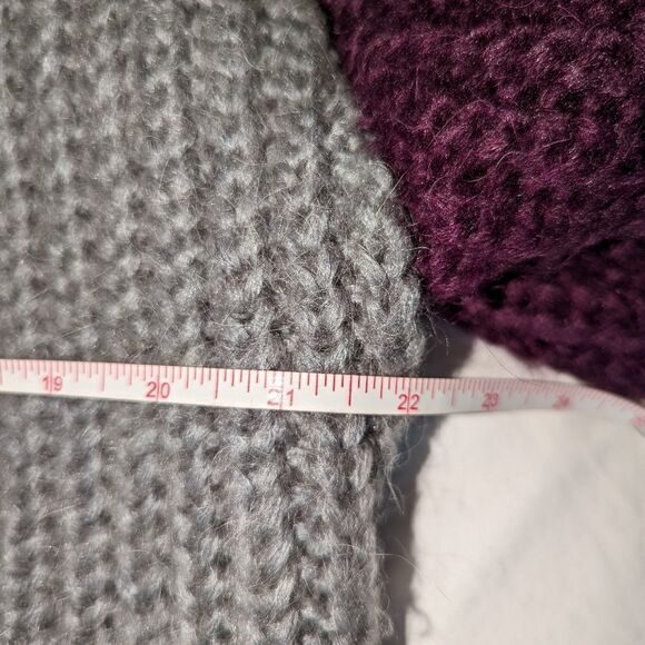 VINTAGE Jewel Tones Wool Open Front Oversized Chunky Cable Knit Cardigan… - Picture 9 of 12